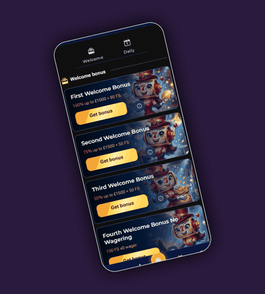 Aktionsseite von Spinita Casino mit funfstufiger Willkommensroute